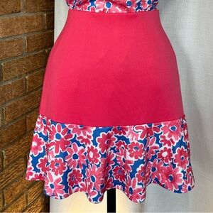 Pro Tour 16" Floral Printed Ruffle Skort - color:Honey suckle - size Small
